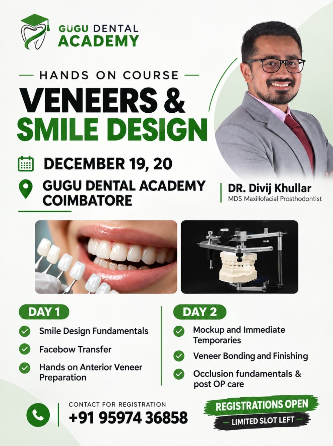 Veneers and Smile Design course poster